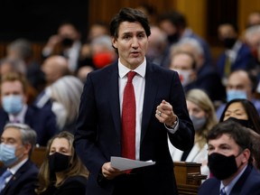 Prime Minister Justin Trudeau speaks during Question Period in the House of Commons in Ottawa November 24, 2021.