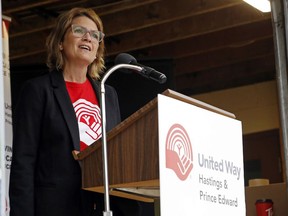The United Way's Melanie Cressman speaks during the annual campaign's kickoff event Wednesday, September 15, 2021 in Belleville, Ont. Luke Hendry/The Intelligencer/Postmedia Network
FOR PAGINATORS:
The United Way's Melanie Cressman speaks Sept. 15 during the annual campaign's kickoff event at its Belleville headquarters. The charity's online auction is now underway.