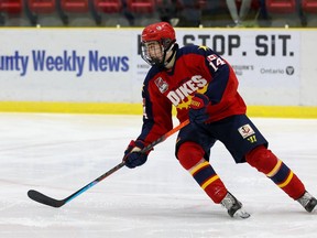 Wellington Dukes rookie Harrison Ballard has already scored some key goals for the club, but none have been bigger than SundayÕs game winner with 39 seconds left in reulation to give the Dukes a 2-1 win over the visiting Haliburton County Huskies. Ed McPherson / OJHL Images