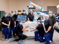 EASTERN ONTARIO FIRST
The OR surgical team at the Perth and Smiths Falls District Hospital poses with their ROSA, a robotic surgical assistant for knee replacements. The area hospital is the first in Eastern Ontario to get the new technology. (Please see story on Page A5) (SUBMITTED PHOTO)