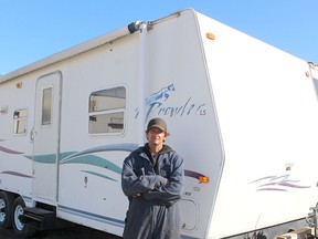 Chatham resident Steve Bondy, 43, spent $3,000 to buy this camper trailer to live in, because the high cost of rent in Chatham-Kent makes it unaffordable to live.