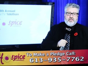 Bill Halman, one of the event hosts, seen early in the 2021 YourTV Carefor Hospice Cornwall Telethon telecast. Handout/Cornwall Standard-Freeholder/Postmedia Network