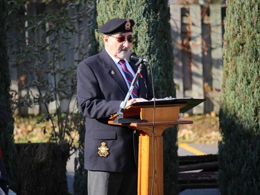Pierre Roy, master of ceremonies and Remembrance co-ordinator for Royal Canadian Legion Branch 544 in Lancaster. Photo on Sunday, November 7, 2021, in Lancaster, Ont. Todd Hambleton/Cornwall Standard-Freeholder/Postmedia Network