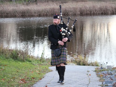 Piper Rory Blackadder, heading up the walkway from the Raisin River bank. Photo on Wednesday, November 10, 2021, in Martintown, Ont. Todd Hambleton/Cornwall Standard-Freeholder/Postmedia Network