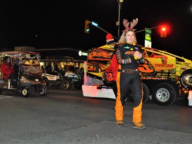 The Cornwall Motor Speedway was one of many local businesses with a float in this year's Santa Claus parade, on Saturday November 20, 2021 in Cornwall, Ont. Francis Racine/Cornwall Standard-Freeholder/Postmedia Network