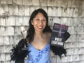 Melissa Yi, getting a head start on her virtual speakeasy, a book launch for White Lightning on Dec. 1, 2021. Handout/Cornwall Standard-Freeholder/Postmedia Network