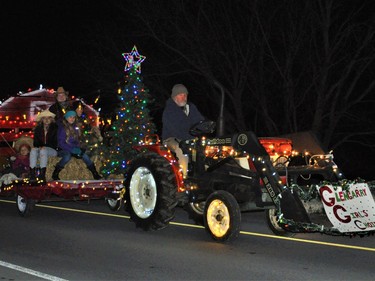 Several of the floats were pulled by tractors. Photo taken on Sunday November 21, 2021 in Maxville, Ont. Francis Racine/Cornwall Standard-Freeholder/Postmedia Network