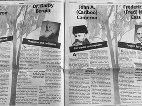 Pages from a January 2001 Standard-Freeholder magazine, featuring John A. Cameron.