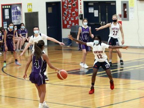 Handout/Cornwall Standard-Freeholder/Postmedia Network
The St. Joseph's Catholic Secondary School Panthers senior girls' basketball team hosted the L'Heritage Dragons earlier this week. The Panthers won 49-12.