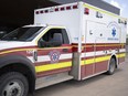 An ambulance parked outside the Willow Square Continuing Care Centre in Fort McMurray on Wednesday, June 23, 2021. Robert Murray/Special to Fort McMurray Today/Postmedia Network ORG XMIT: POS2107061722254172