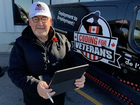 Information technology or cybersecurity can be well-paying career paths for former military members, says Pat Shaw, Coding for Veterans' academic director, in Kingston on Friday.