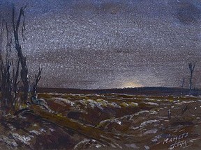 Moonrise Over Mametz Wood by W. Thurston Topham, 1916, oil on panel.