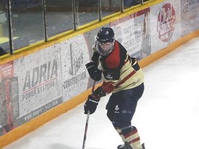KL Gold Miner Spencer Jones backhands the puck out of his end during NOJHL play against Timmins.