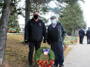 Kirkland Lake Mayor Pat Kiely and Beaverhouse First Nation Chief Wayne Wabie were among the many local residents that took in the 2021 Kirkland Lake Legion Branch 87, Remembrance Day Service.