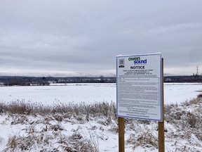 The land south of 8th Street East intended as the site for Greystone Village, a 829-unit housing development in Owen Sound, Ont. (Sun Times files)