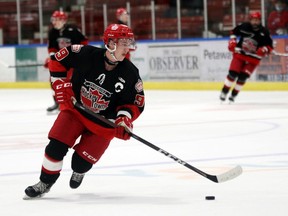 Pembroke Lumber Kings' captain Brady Egan scored the hat trick to lead his team to a 4-1 win over Nepean on the road Wednesday night.