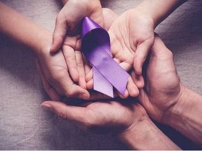 The purple ribbon has been used for many years, all over the world, in support of family violence prevention. Photo Supplied
