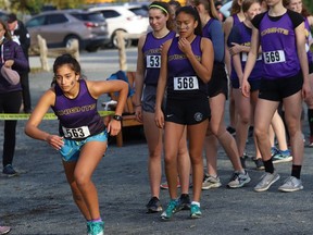 Athletes from Lo-Ellen Knights compete at the high school cross-country finals at Kivi Park in Sudbury, Ont. on Wednesday October 20, 2021. The finals were an example of high school competition that proceeded despite the pandemic, Dave Makela writes. John Lappa/Sudbury Star/Postmedia Network