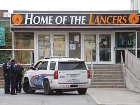 Lasalle Secondary School was put under lockdown Tuesday in regard to a weapons concern. A male youth was subsequently charged with possessing a replica firearm.