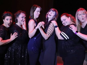 Kristin Hall, left, Suzanne Thibault, Macey Veldman, KC Rautiainen, Angel Mannisto and Tanya Saari are featured in the production of All Together Now! A Global Celebration. John Lappa/Sudbury Star/Postmedia Network