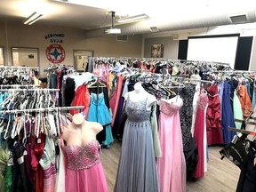 Dresses are pictured on display for Rebound's Cinderella Project boutique day in 2019. Help with storage space is needed for more than 200 dresses, the agency says. Submitted
