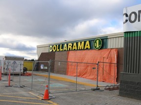 The site of the former Metro grocery store at Porcupine Mall is rapidly transforming with the installation of a new grocer along with a new separate entrance for Dollarama.

ANDREW AUTIO/The Daily Press