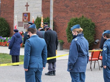 Cadets bow their heads, observing the moment of silence during the Remembrance Day ceremony held in South Porcupine Thursday morning.

ANDREW AUTIO/The Daily Press