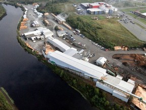 This is an aerial photo of the EACOM Timber sawmill in Timmins. Company officials say a fire at the sawmill on Monday caused roof damage but was not severe enough to force a curtailing of operations.

Supplied