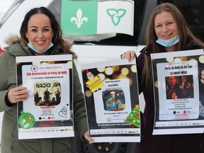 Centre Cultural La Ronde executive director Lisa Bertrand and Relais worker Josee Gagnon hold posters promoting  upcoming events organized by the centre.

Dariya Baiguzhiyeva/Local Journalism Initiative