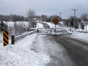 Barriers went up across the Porcupine River bridge in Hoyle Monday. City council wants to consultant to explore several options and accompanying costs in the wake of this closure - including the possibility of replacing the bridge, upgrading Carrigan Road or even potentially re-opening an old road.

RON GRECH/The Daily Press
