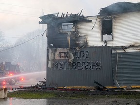 Morrice Furniture Store in Simcoe was destroyed by fire on Wednesday afternoon.