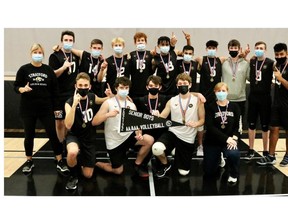 SDSS won the Huron-Perth senior boys' AA/AAA volleyball title Thursday, sweeping St. Mike's.