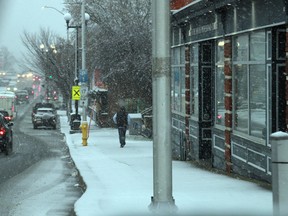 Northwestern Ontario was hit by a snowstorm last week, which began on Wednesday, Nov. 10 as seen here in downtown Kenora.