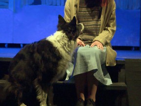 Annie (Monica Favreau) and Sandy( Zip) have a tender moment. TryLight Theatre is playing "Annie" for seven shows beginning on Nov. 27. TryLight Theatre