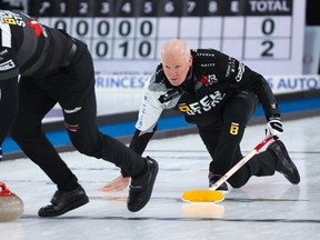 Ontario’s Glenn Howard competes with his team at the Boost National in Chestermere on Thursday, November 4, 2021. Gavin Young/Postmedia