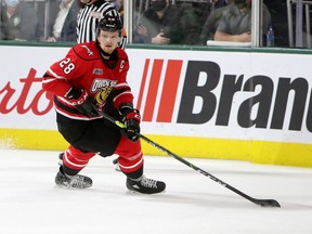 The Owen Sound Attack's rookie class is helping captain Mark Woolley raise money for Diabetes Canada and Woolley's Warriors with an online auction. Photo by Luke Durda/OHL Images