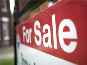 A "for sale" sign is pictured outside a home in this undated file photo.