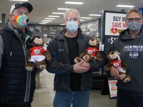 Wetaskiwin Icemen public relations Ray Montroy, Wetaskiwin Brick managing partner Paul Furminger and Icemen vice-chair Brianedwards invite everyone to buy a bear and join them at the rink Nov. 14 for the Icemen's annual Teddy Bear Toss.
Christina Max