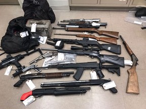 RCMP recovered 15 firearms and over $100,000 dollars worth of stolen property including multiple vehicles and holiday trailers following a search of a Wetaskiwin County property last week.