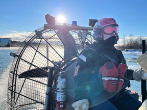 SCES crews were asked to head out on the North Saskatchewan River to assist in an investigation on Friday, Dec. 3. Photo courtesy SCES