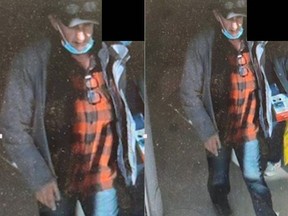 Ontario Provincial Police are searching for this man after two Dewalt Drills were stolen from a business in Napanee on Tuesday.
