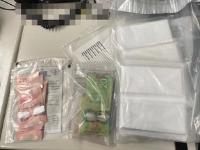 Police seized drugs suspected to be cocaine and fentanyl, along with more than $10,000 in cash, while arresting two individuals who were driving into Sudbury on Highway 17.