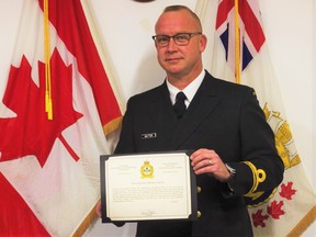 Sub Lt. (N) Matthew Batten, a Belleville sea cadets officer, has been awarded the Cadets and Junior Canadian Rangers Commendation, a national award.