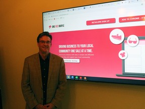 Mark Sherry of One Red Maple hopes his Chrome extension will keep shopping dollars local.
PJ Wilson/The Nugget