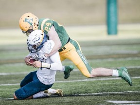 Sherwood Park’s Josiah Schakel was recently named the 2021 President's Trophy recipient as the U SPORTS Defensive Player of the Year for the entire nation. Photo courtesy Don Voaklander