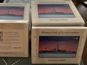 A photograph of the sunset drenched Lake Huron shoreline and Chantry Island, donated by local artist Carol Norris, was selected by the Rotary Club of Southampton for its jigsaw puzzle. The 308-piece puzzle is a Rotary fundraiser.