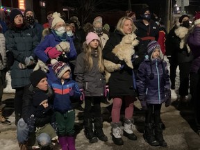 More than 75 people attended a gathering at the corner of McIntyre and Durril Streets Tuesday evening to record the tune “All I want for Christmas is my two front teeth” but changed the lyrics to “All we want for Christmas is our access back.” Restore the 10th Street Access Group & the West End Neighbourhood Association of North Bay are working together to regain lake access from 10th Street. The Ottawa Valley Railway erected a fence restricting access as a way to deal with trespassers.