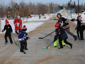 Local youth, five to 18, enjoyed the Street Hockey Mini Tournament held at Rotary Park Saturday, Dec. 4 as part of the tour.