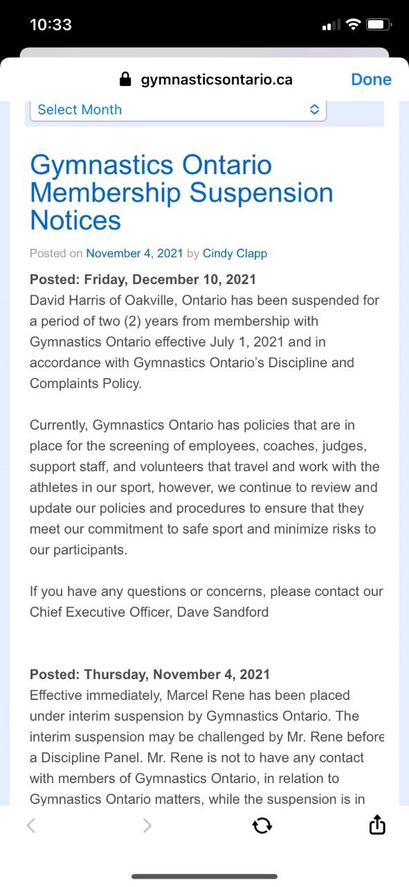 Former North Bay Apollo Gymnastics coach suspended for two years Mid