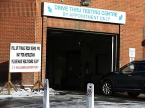 The COVID-19 testing site at the old Children’s Hospital in Calgary is shown on Dec. 15. JIM WELLS/POSTMEDIA